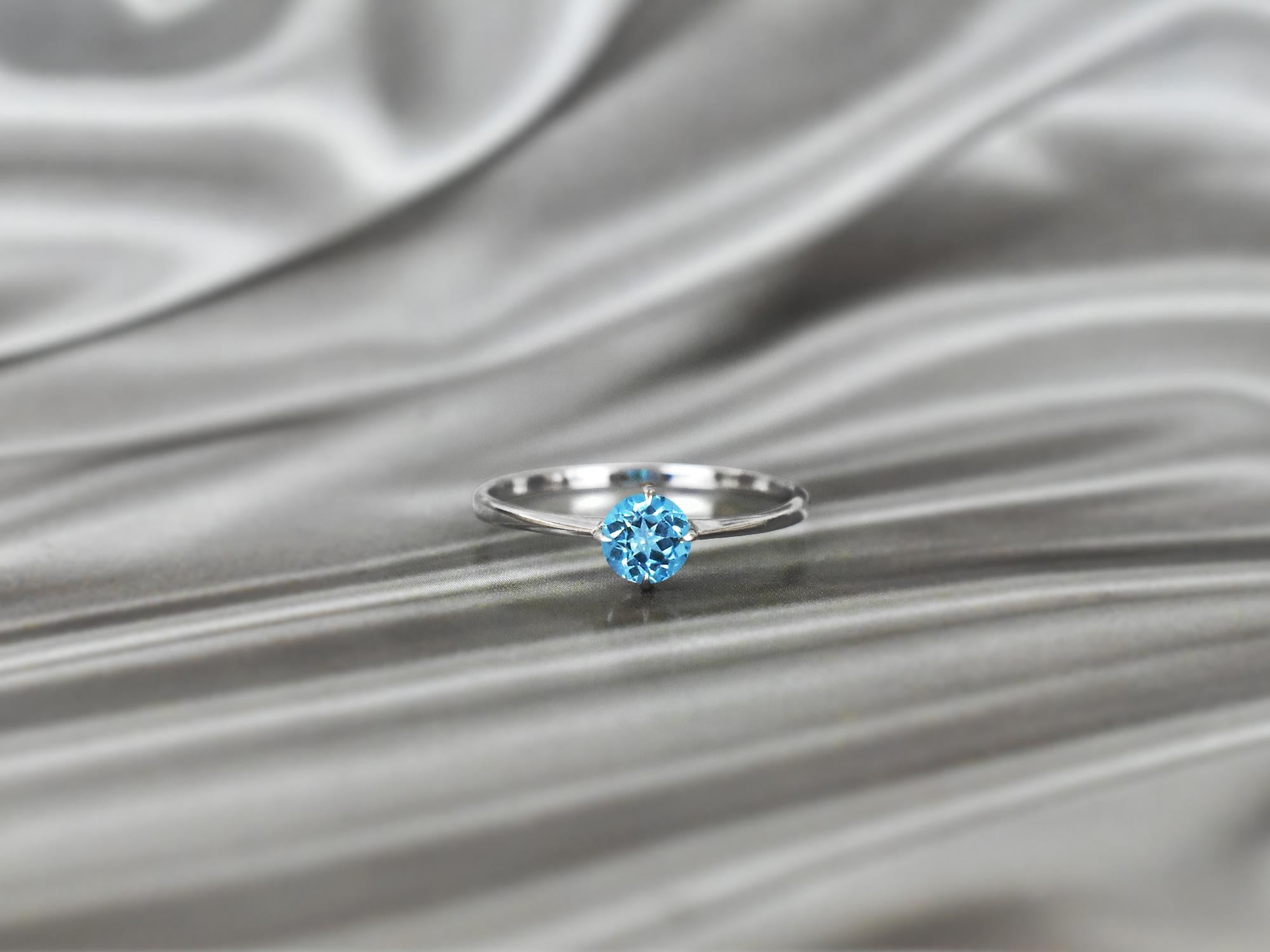 For Sale:  10k Gold Round Gemstone 5 mm Round Gemstone Ring Gemstone Engagement Ring 8