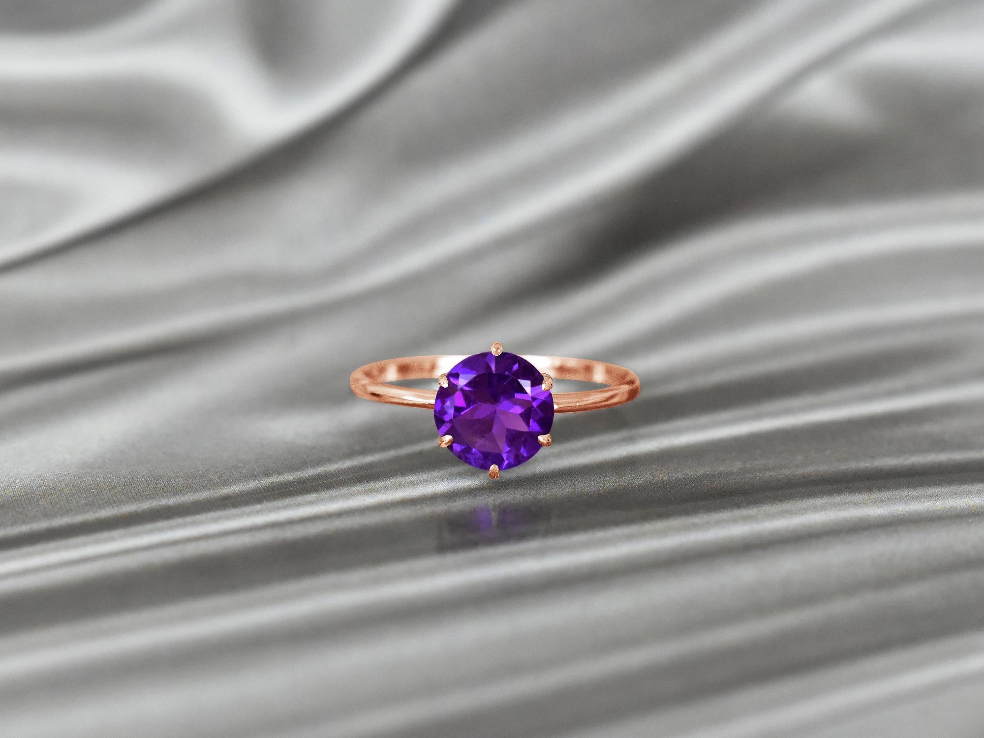 For Sale:  10k Gold  Round Gemstone 8x8 mm Round Gemstone Ring Engagement Ring 2