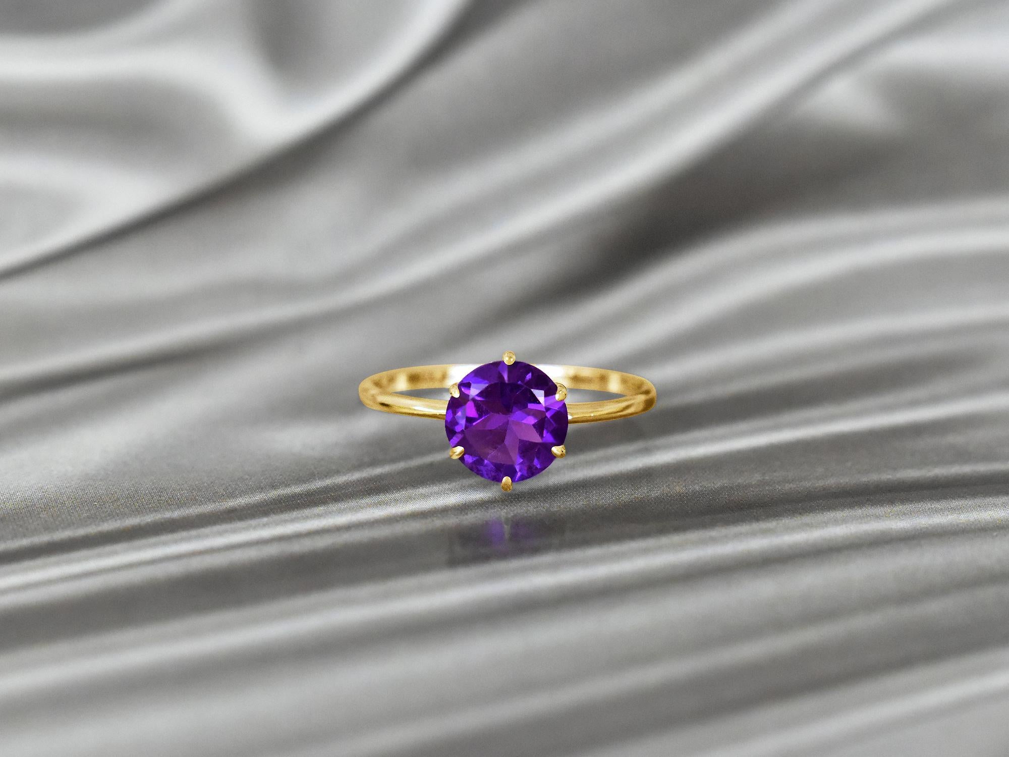 For Sale:  10k Gold  Round Gemstone 8x8 mm Round Gemstone Ring Engagement Ring 3