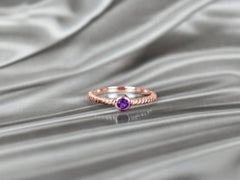 10k Gold Round Gemstone 3.5mm Round Gemstone Ring Birthstone Ring Stackable Ring