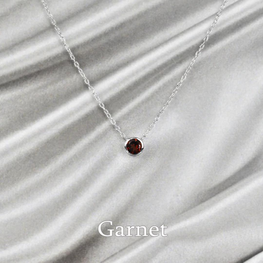 10k Gold 4 mm Solitaire Gemstone Necklace Birthstone Necklace Gemstone Options For Sale 1