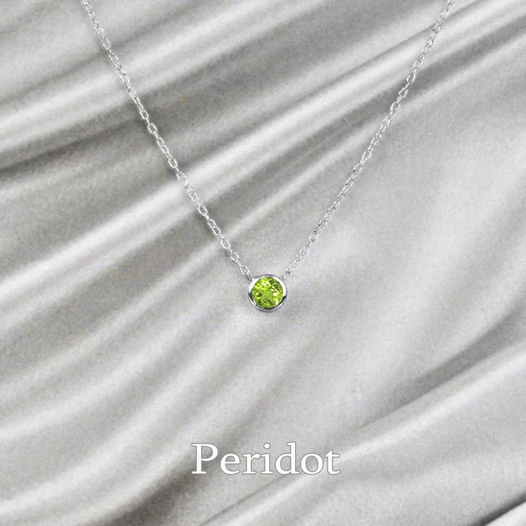 10k Gold 4 mm Solitaire Gemstone Necklace Birthstone Necklace Gemstone Options For Sale 2