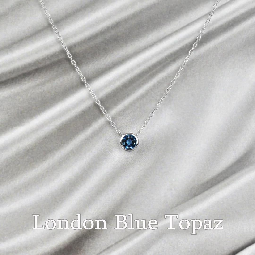 10k Gold 4 mm Solitaire Gemstone Necklace Birthstone Necklace Gemstone Options For Sale 3