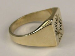 10K Gold Tree Motif Ring 1957 Mid-Century Modernist