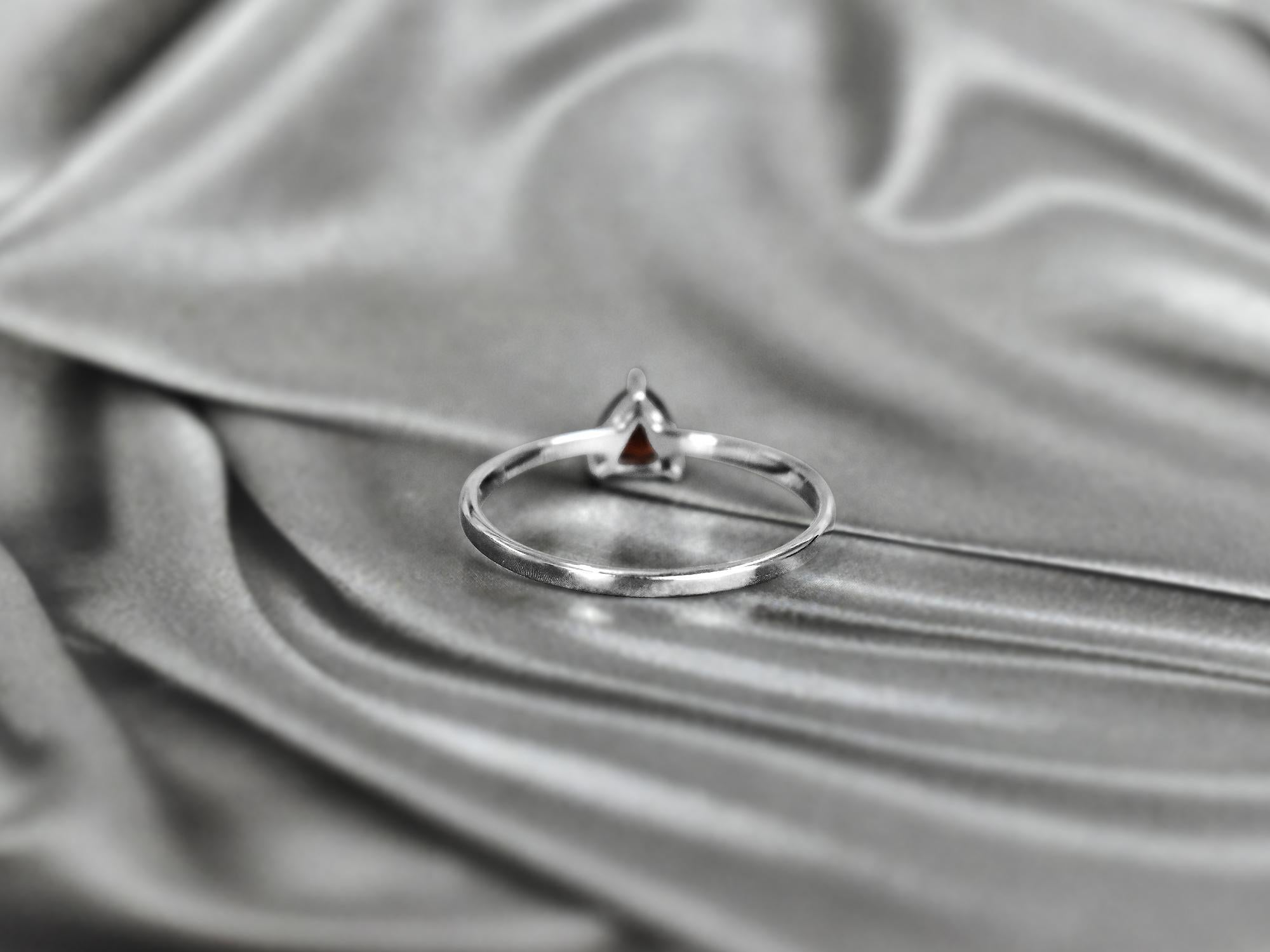 For Sale:  10k Gold Trillion Gemstone 6 mm Trillion Gemstone Engagement Ring Stackable Ring 11