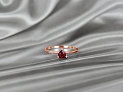 10-karätiger Goldring mit Edelstein im Trillion-Schliff, 6 mm, Verlobungsring mit Edelstein im Trillion-Schliff, stackabl-Ring