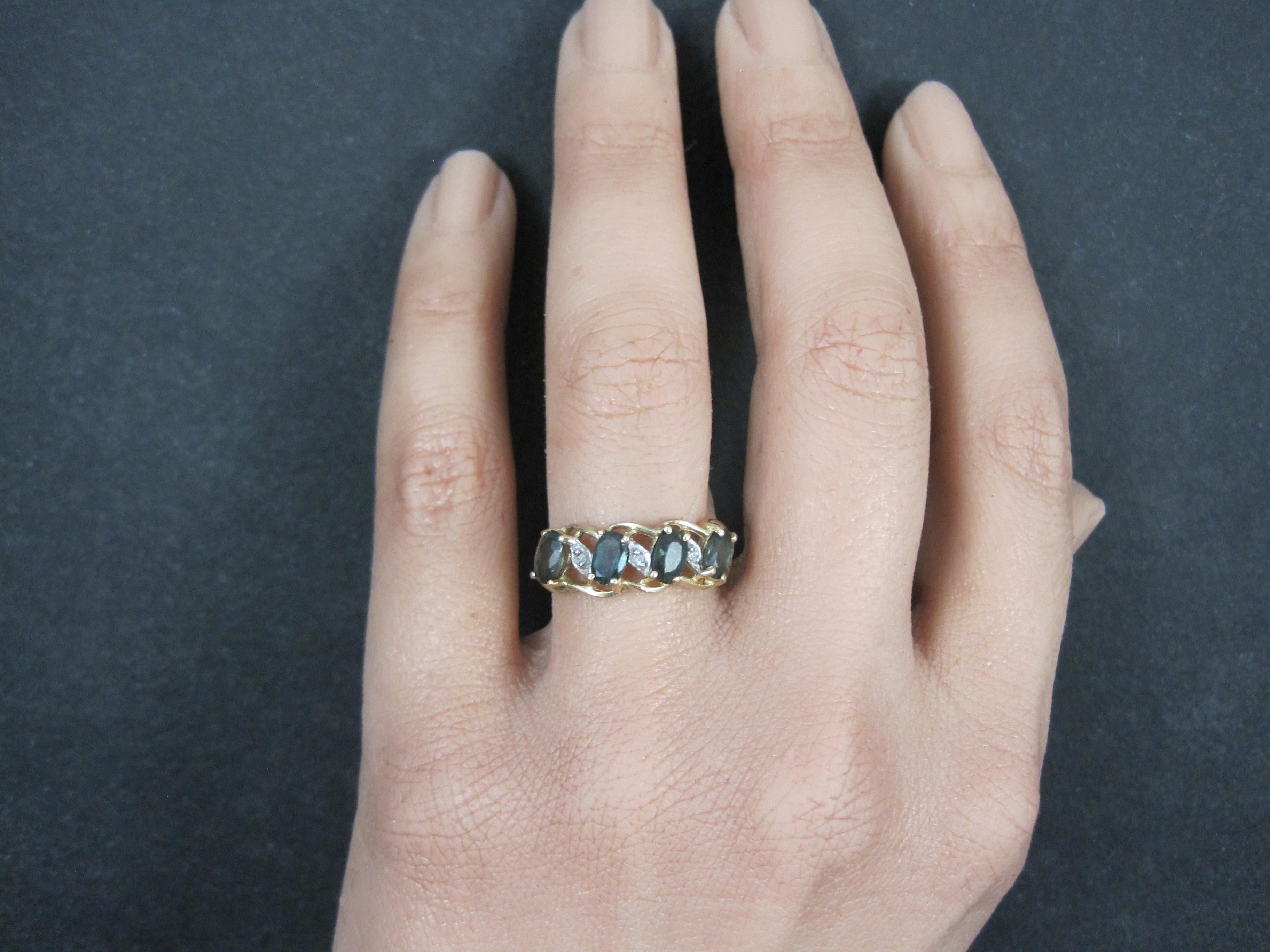 10K Green Sapphire Ring Size 6 4