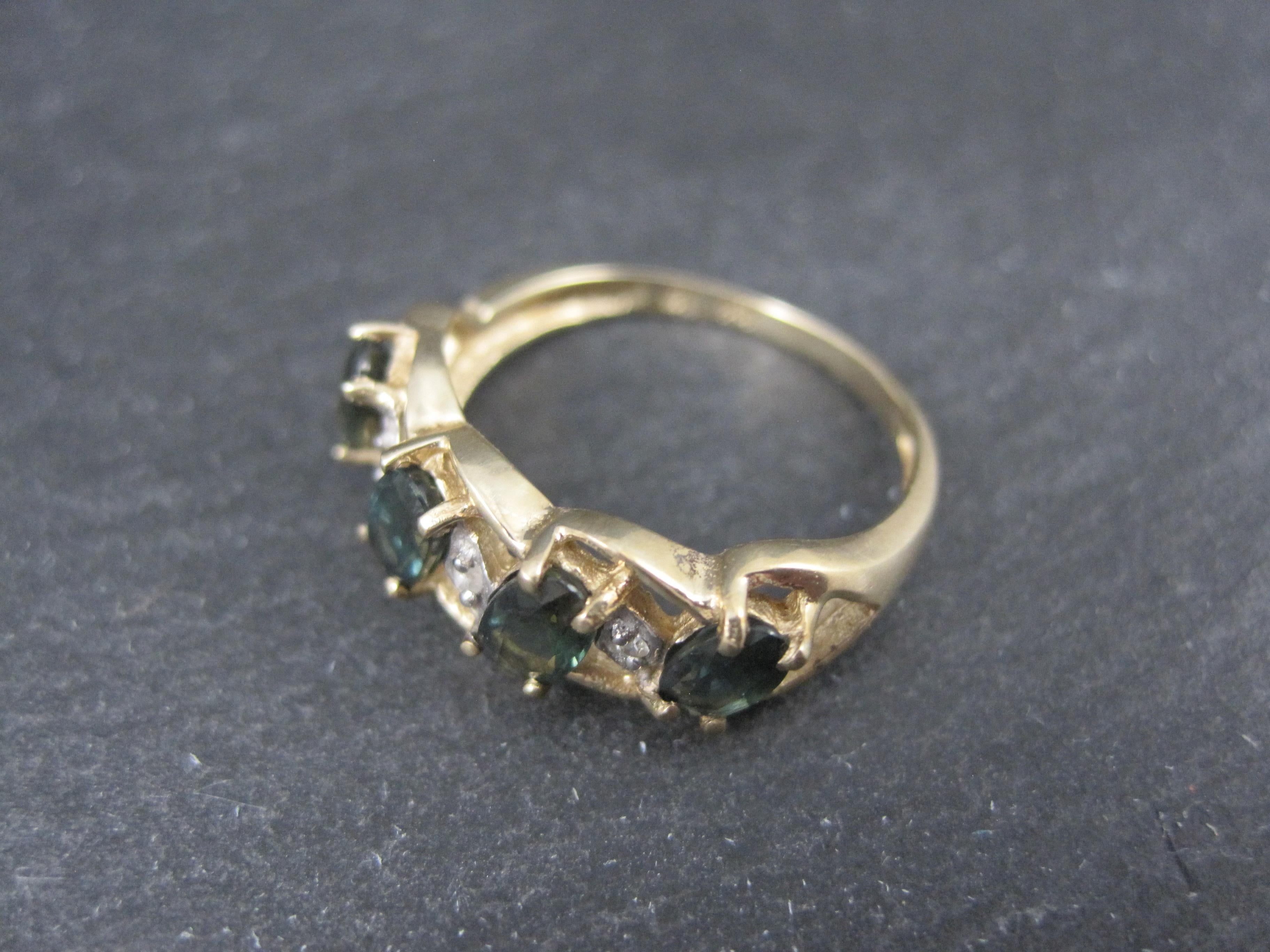 Women's 10K Green Sapphire Ring Size 6