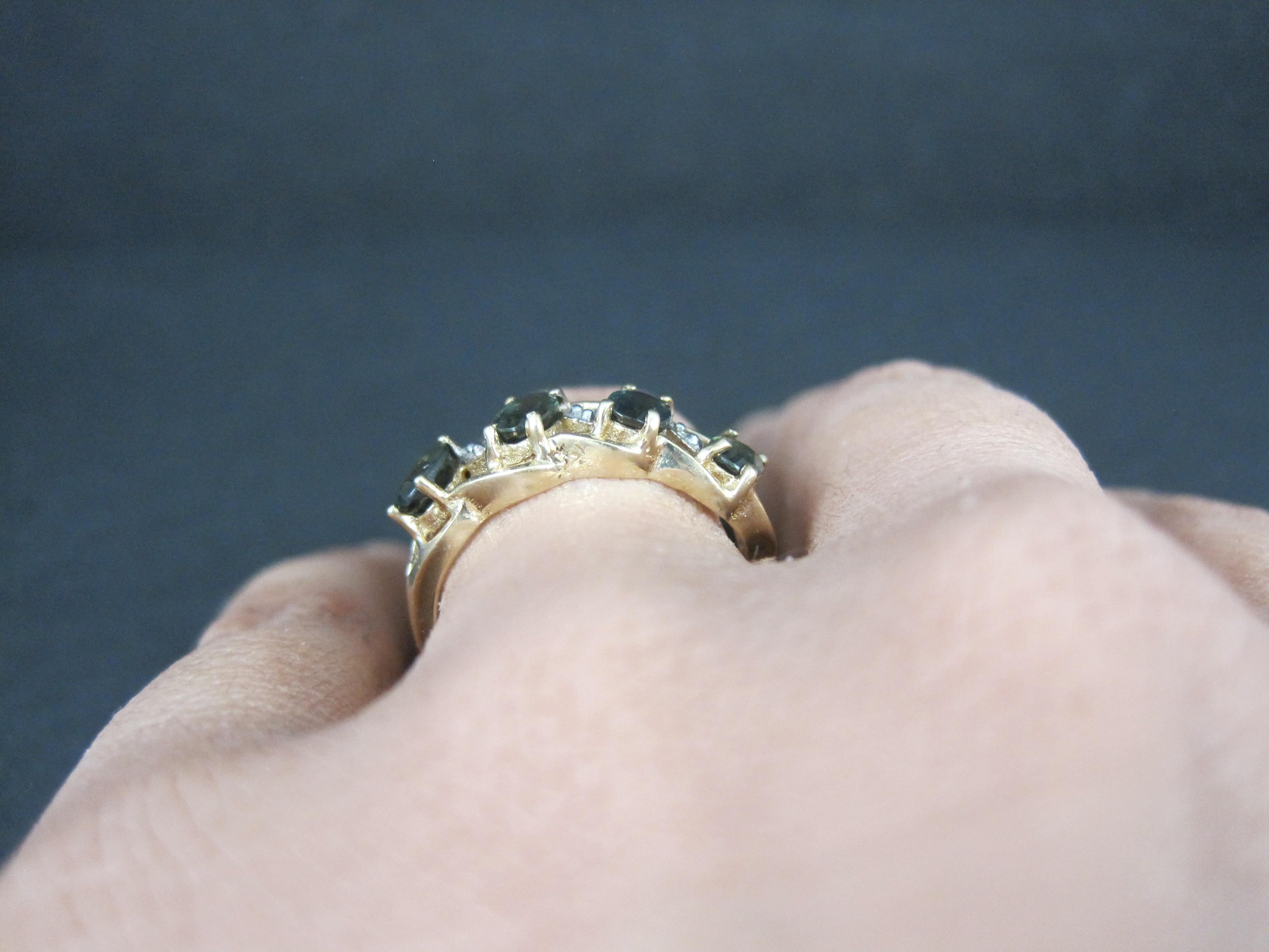 10K Green Sapphire Ring Size 6 3