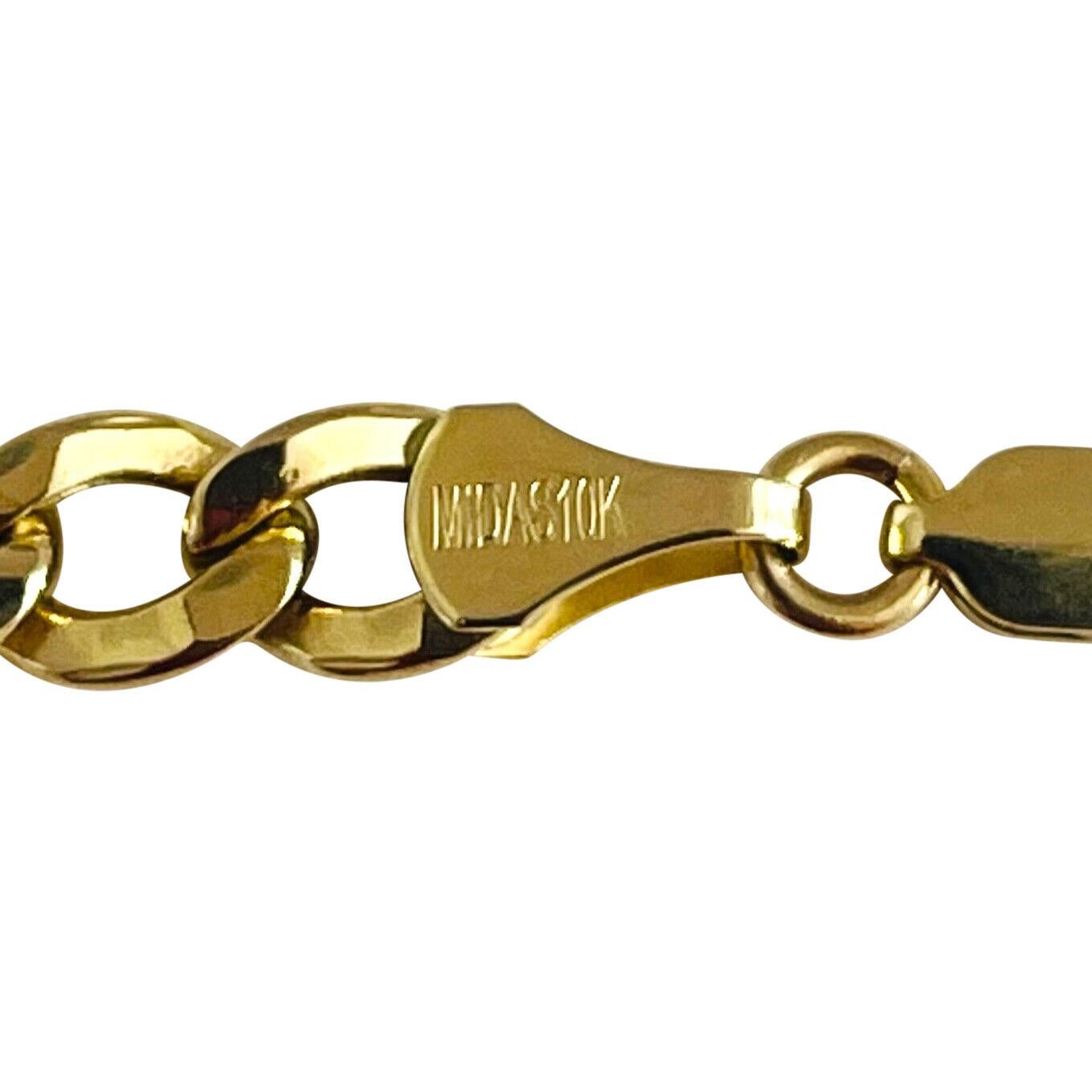 Women's or Men's 10k Karat Yellow Gold  Hollow Light Curb Link Chain Necklace Turkey