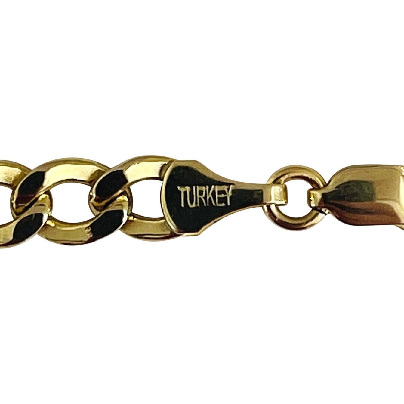 10k Karat Yellow Gold  Hollow Light Curb Link Chain Necklace Turkey 1