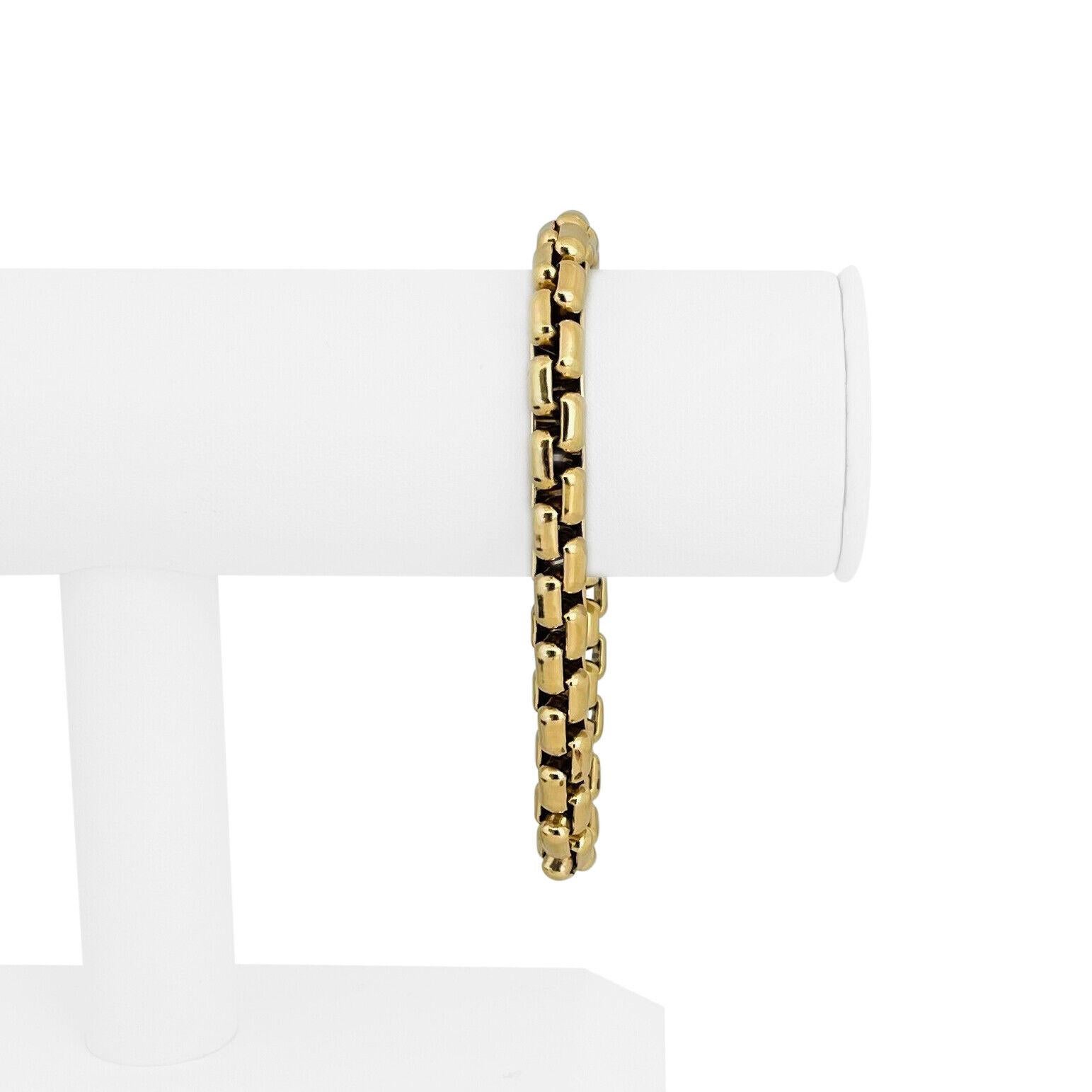 10k Yellow Gold 42.3g Solid Heavy 7.5mm Men's Box Link Chain Bracelet 8.25