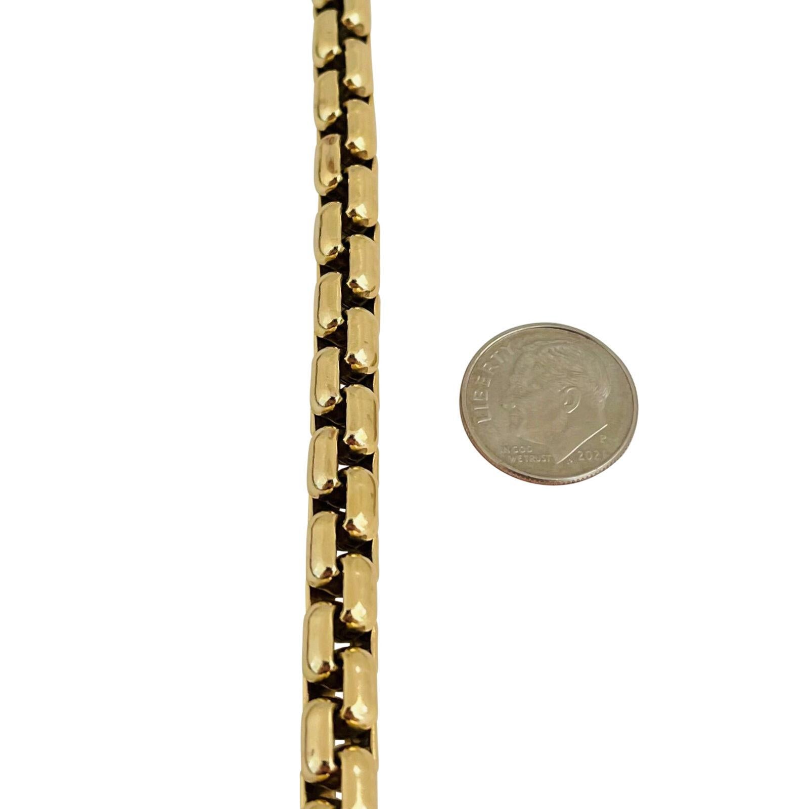 10k Karat Yellow Gold Solid Heavy Men's Box Link Chain Bracelet In Good Condition In Guilford, CT