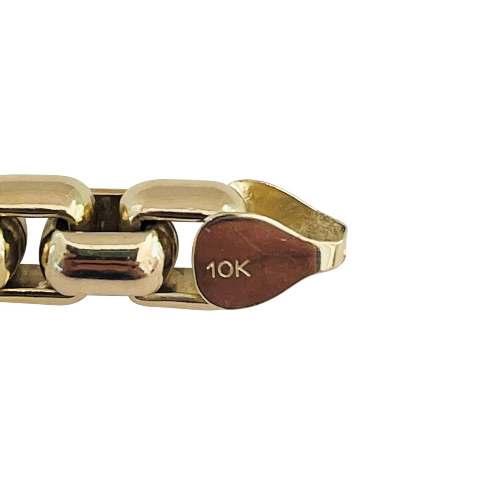 10k Karat Yellow Gold Solid Heavy Men's Box Link Chain Bracelet 1
