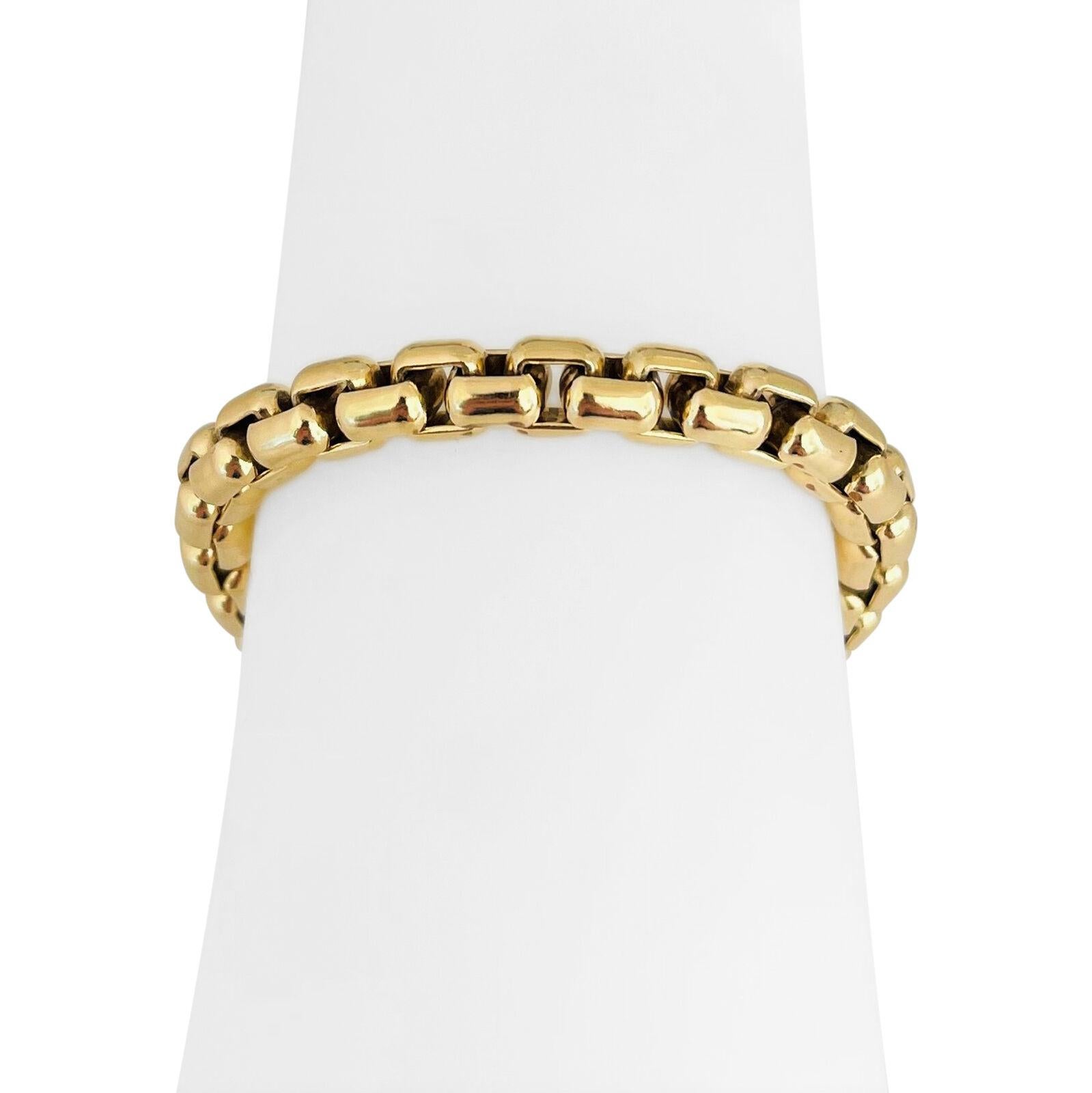 10k Karat Yellow Gold Solid Heavy Men's Box Link Chain Bracelet 2