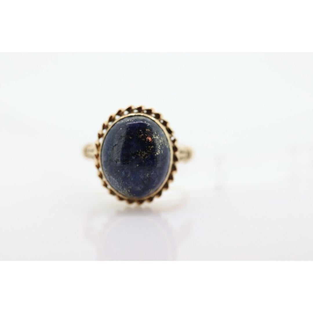 10k Lapis Lazuli Ring. Budlong, Dockert & Armstrong BDA Oval Cabochon Lapis In Good Condition For Sale In Port Charlotte, FL