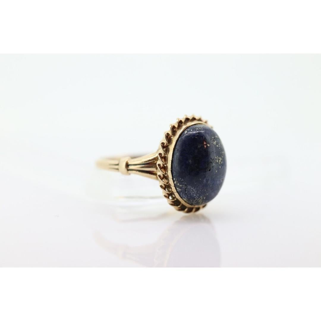 Women's 10k Lapis Lazuli Ring. Budlong, Dockert & Armstrong BDA Oval Cabochon Lapis For Sale