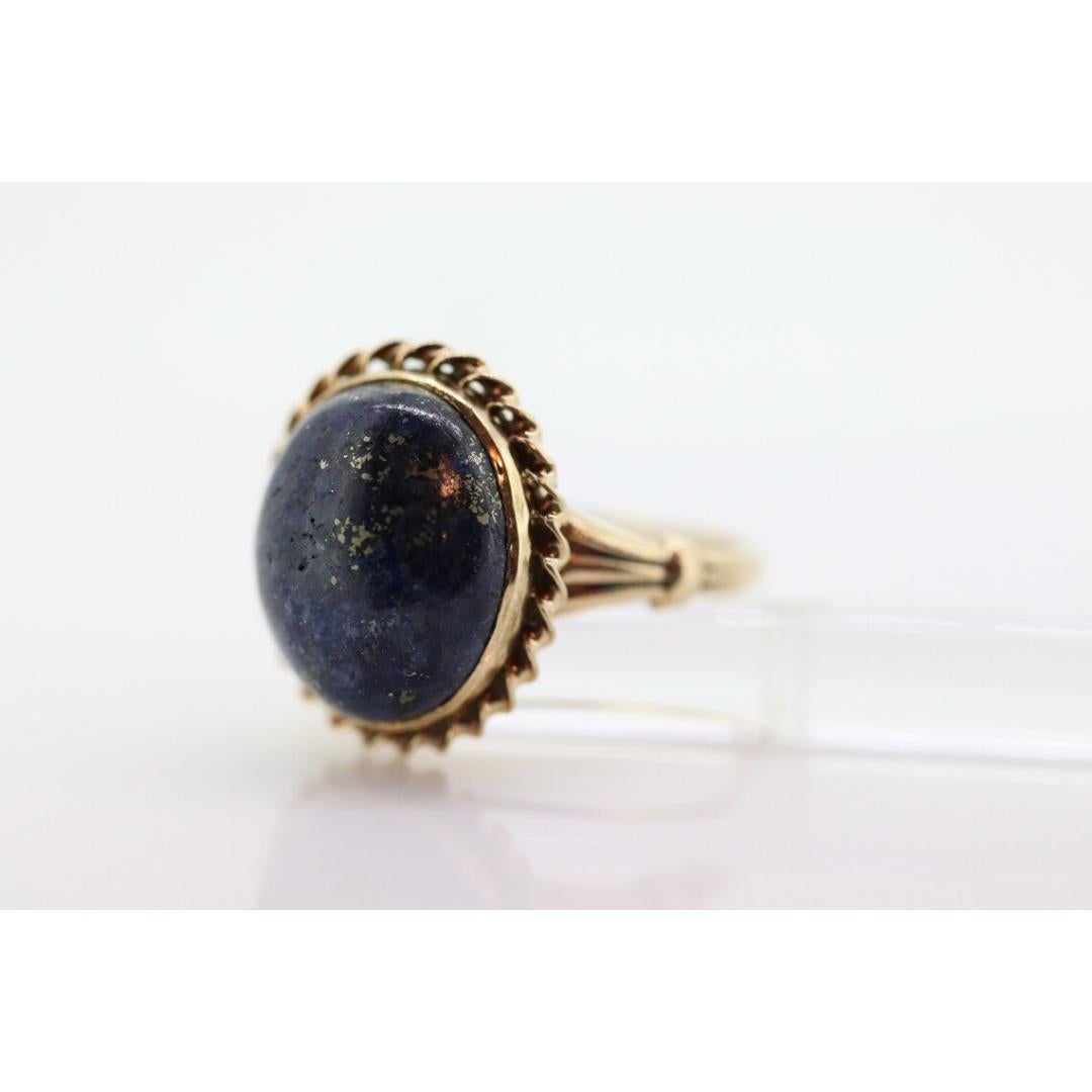10k Lapis Lazuli Ring. Budlong, Dockert & Armstrong BDA Oval Cabochon Lapis For Sale 2