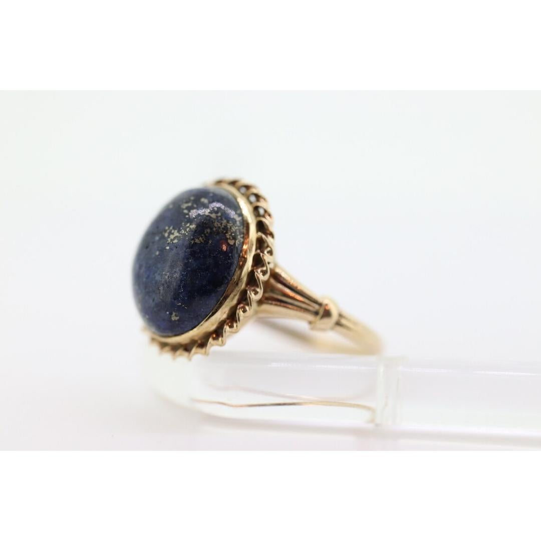 10k Lapis Lazuli Ring. Budlong, Dockert & Armstrong BDA Oval Cabochon Lapis For Sale 4