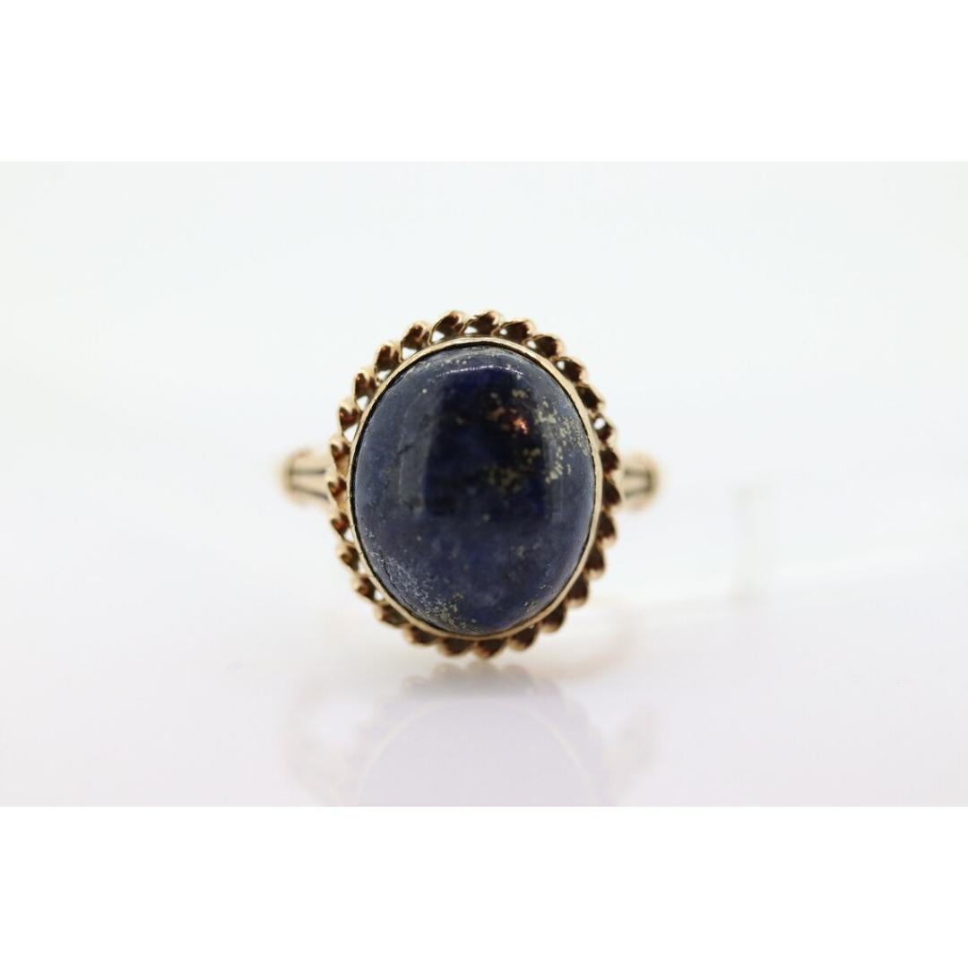 10k Lapis Lazuli Ring. Budlong, Dockert & Armstrong BDA Oval Cabochon Lapis For Sale 5