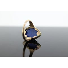 10k Lapis Lazuli Ring. Oval Cabochon Lapis bezel set into bezel setting. unique