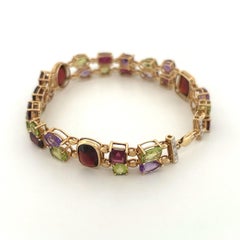 10K Multi-Gemstone Bracelet