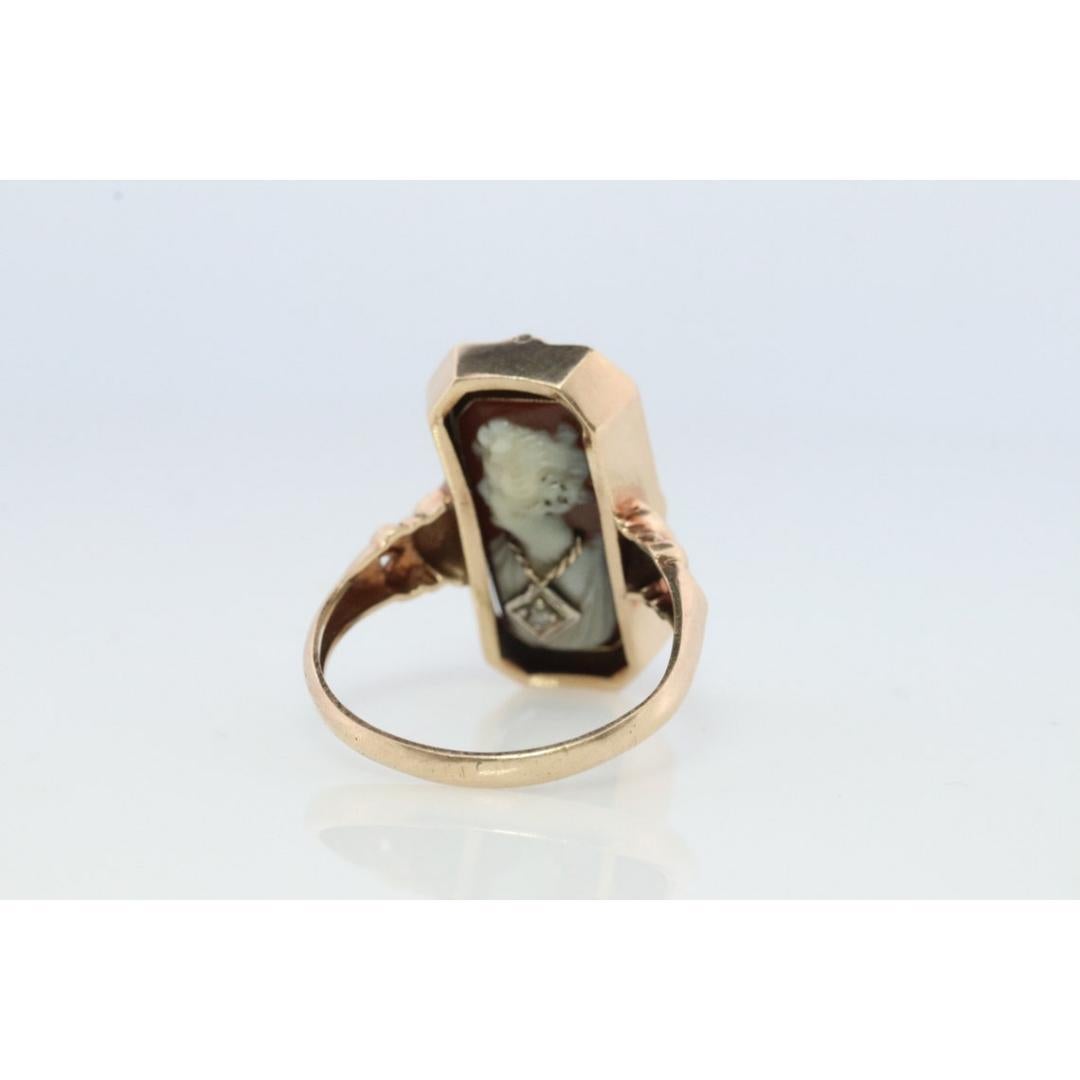 10k Onyx and Cameo Diamond Reversible Ring. Victorian Locket / Reverso Ring. 2