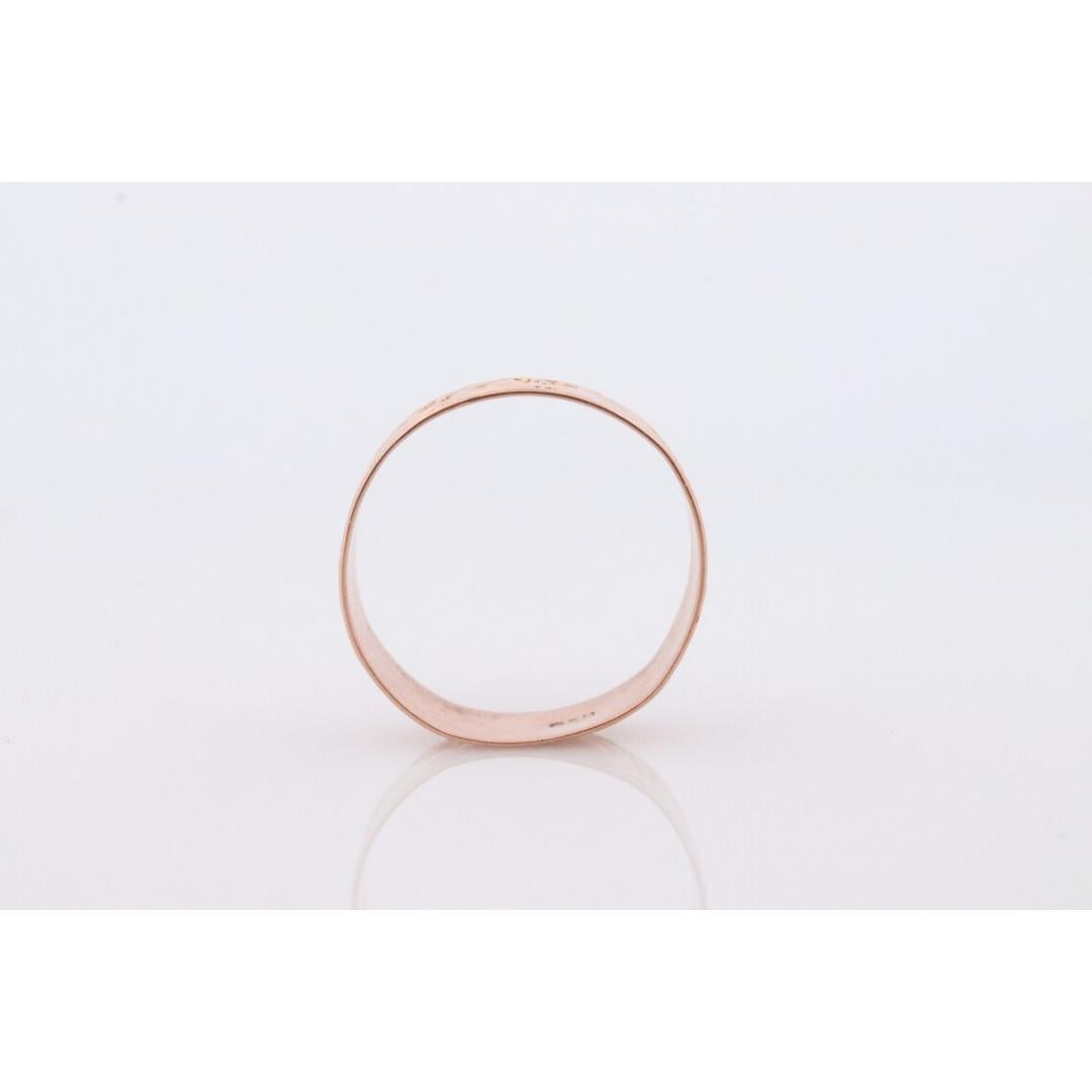 10k Ostby Barton Cigar Band. 10k Rose Gold Embossed Design wide ring. For Sale 2