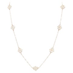 10K Pearl Cluster Station Necklace 10K Pearl Cluster Station Necklace