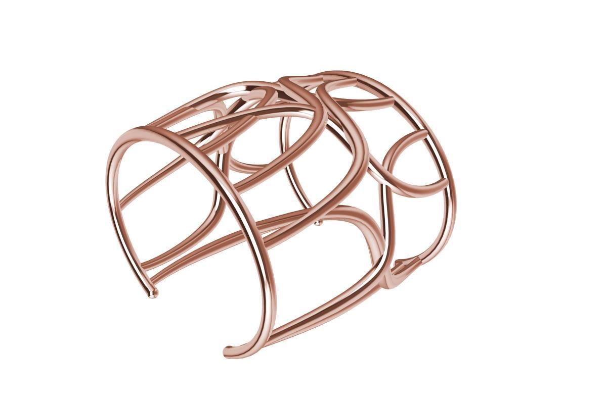 10 Karat Pink Gold Cuff Bracelet For Sale 5