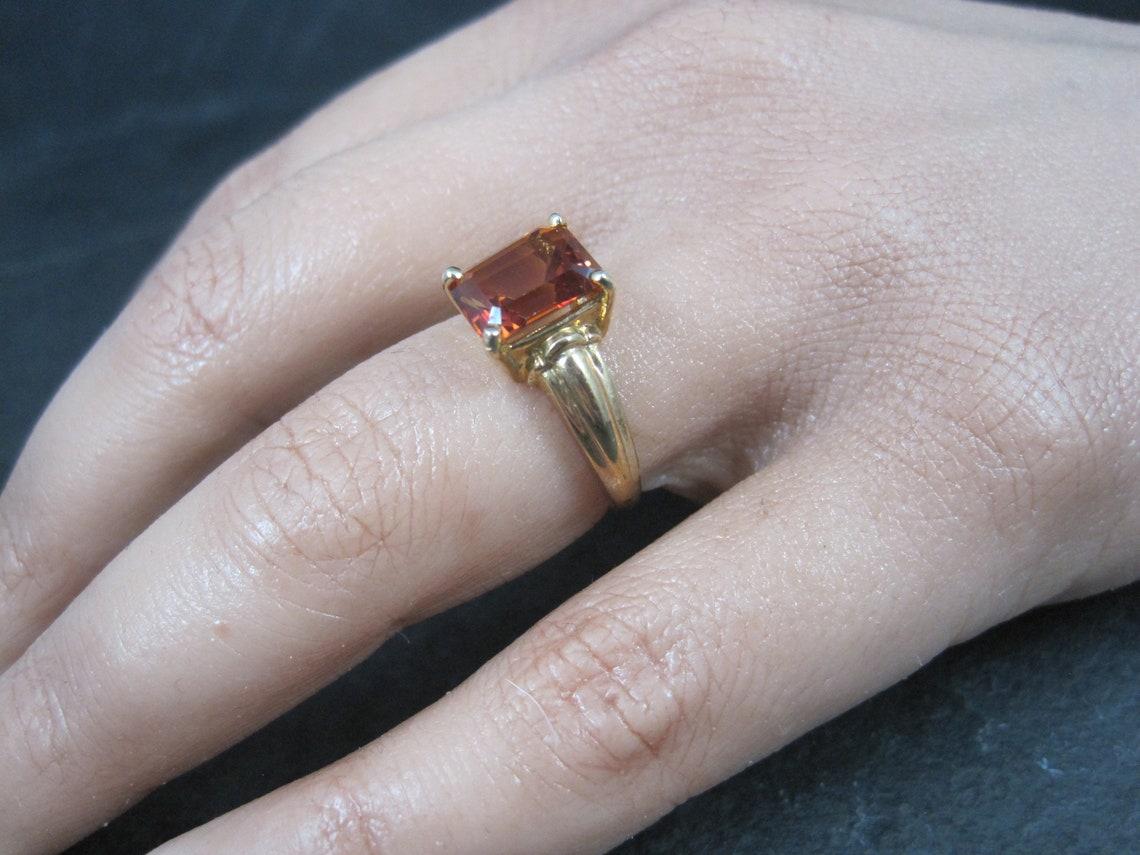 10K Red Orange Topaz Ring Size 6 In Excellent Condition For Sale In Webster, SD