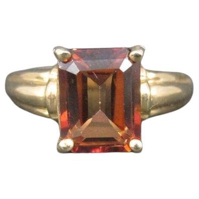 10K Red Orange Topaz Ring Size 6 For Sale