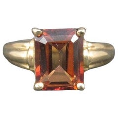 10K Red Orange Topaz Ring Size 6