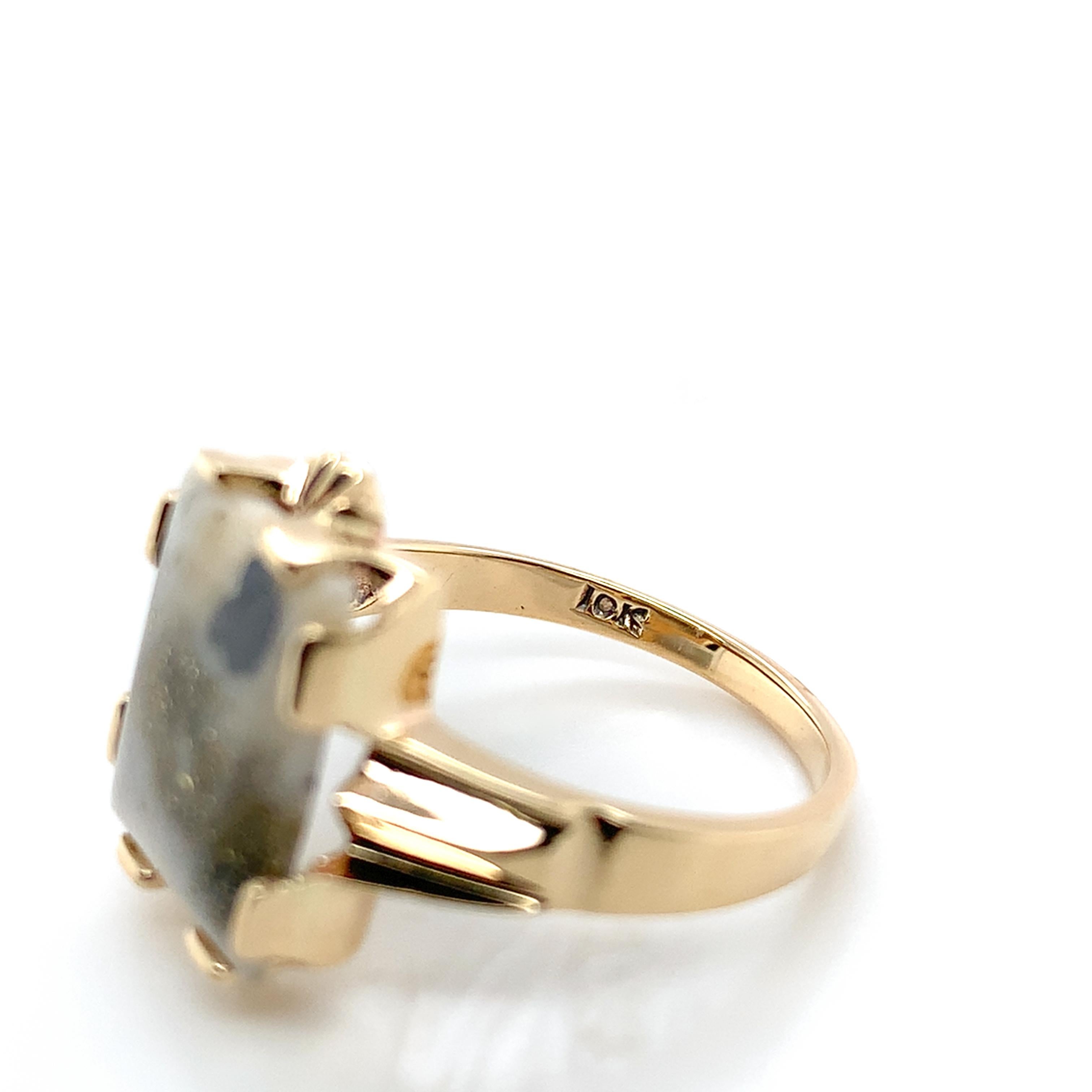 10K Ring mit 3,01 Karat Gold Vein Quarz, abgebaut in Colorado, Größe 6,5 im Angebot 6