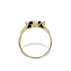 10K Ring with 3.01ct Gold Vein Quartz mined in Colorado, size 6.5
