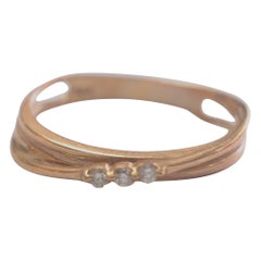 10K Rose Gold 0.05ct Diamond Overlapping Band Ring