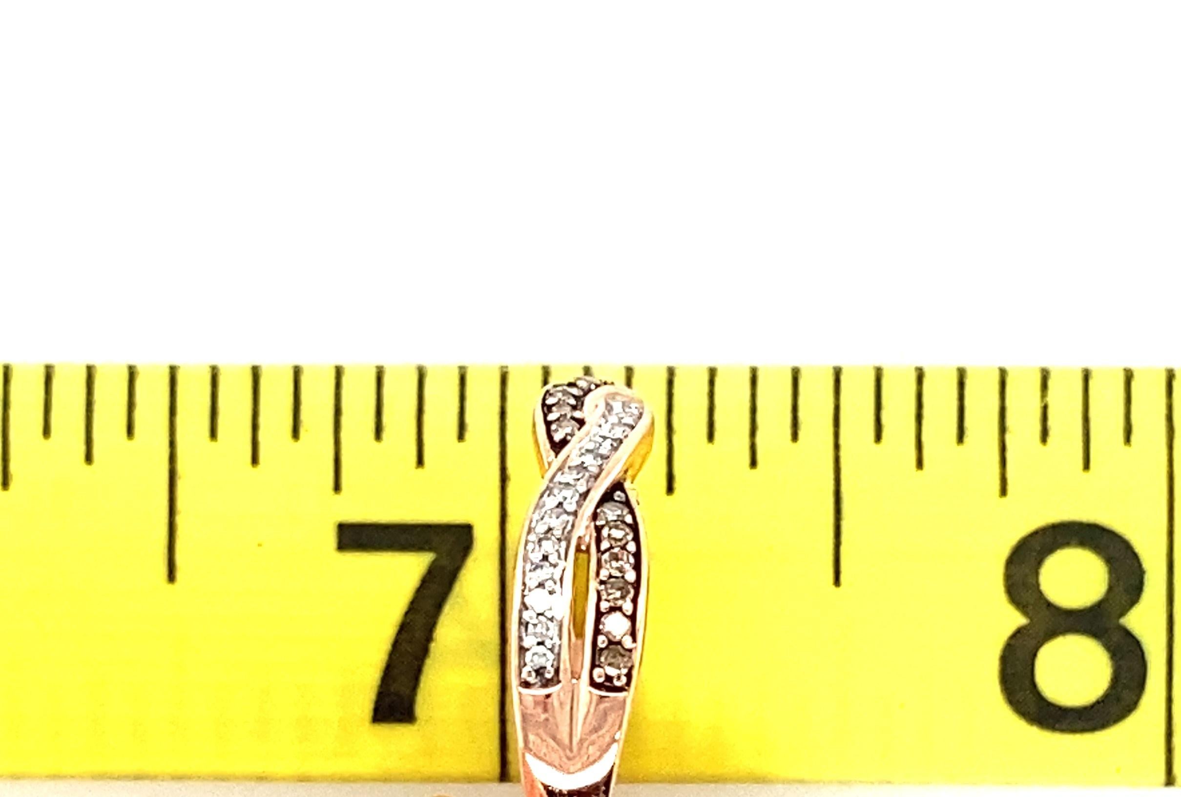 10K Roségold 0,51TCW gedrehter Ring mit schokoladenbraunem und weißem Diamanten 1