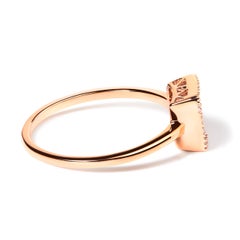 10K Rose Gold 1/3 Carat Invisible Set Diamond Composite Square Shape Ring