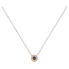 10K Rose Gold 1/4 Carat Round-Cut Diamond Modern Solitaire Pendant Necklace