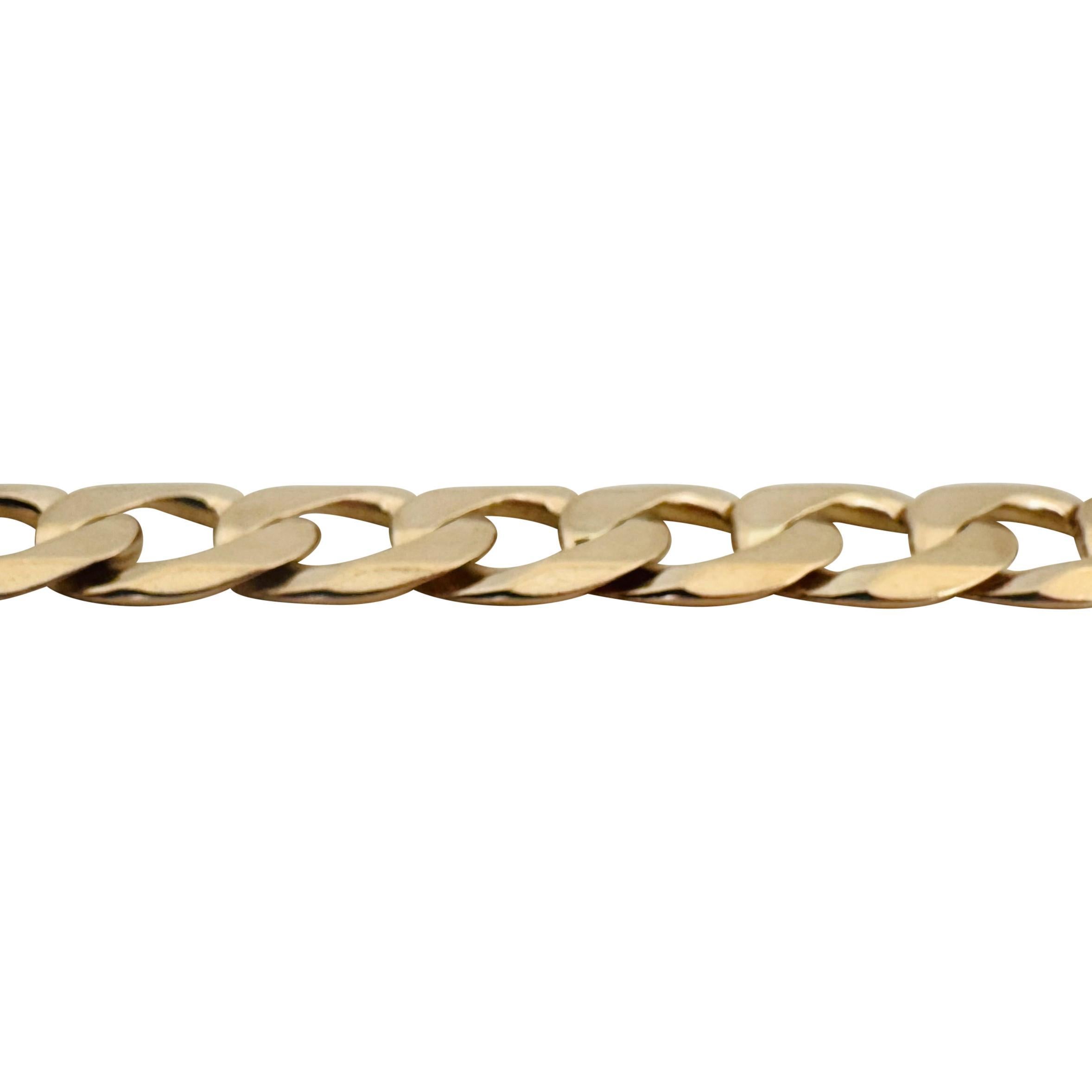 10k Rose Gold 28.9g Solid Men's 11mm Curb Link Bracelet Italy 9
