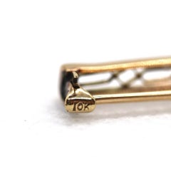 10k rose gold 3 diamond filigree art deco Lingerie bar brooch or pin