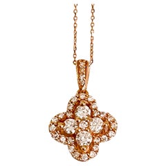 Collier en or rose 10K avec diamant de 0,50 ct. 16 - 18" w Appraisal