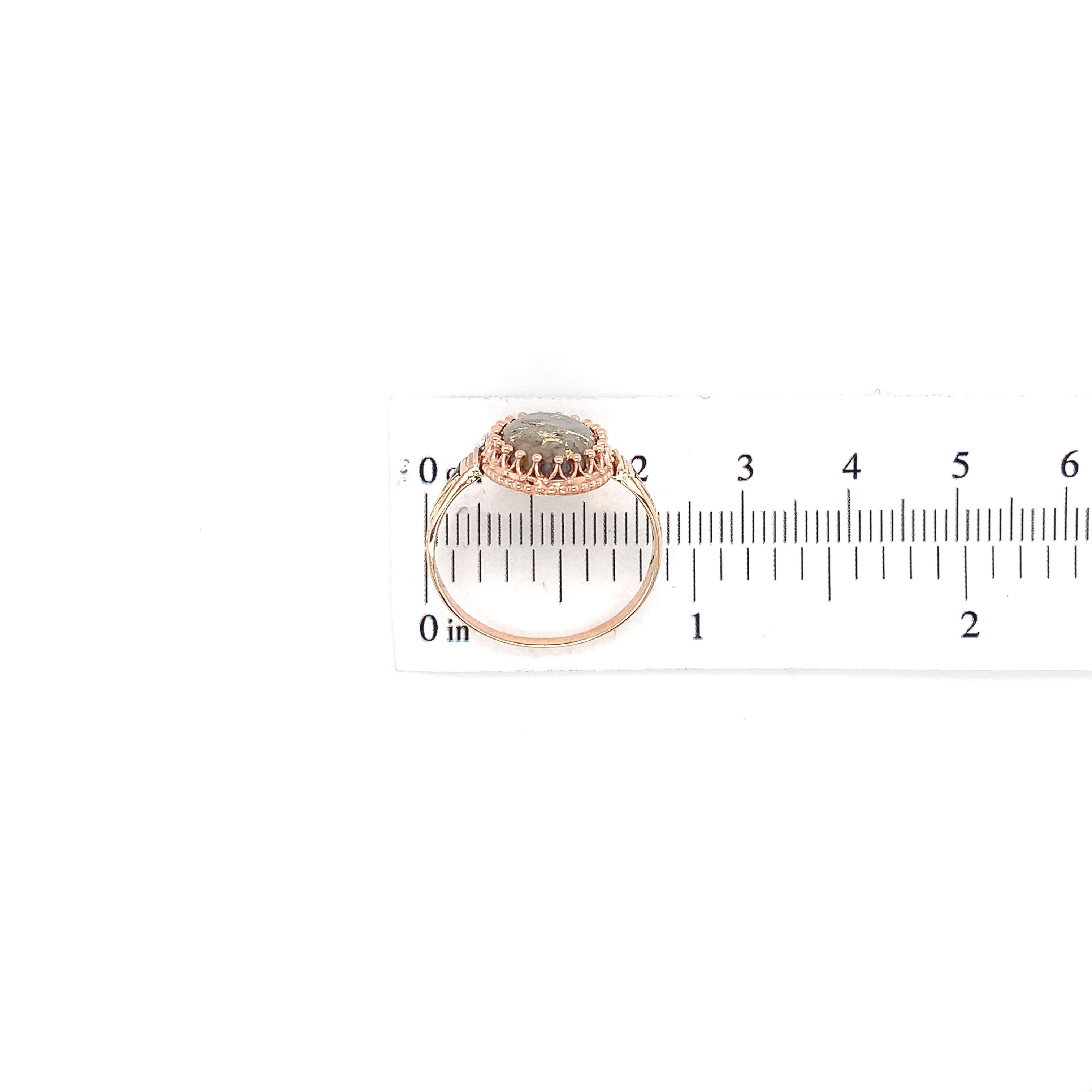 10K Roségold 5,10 Karat Gold Vein Quarz Ring Größe 9,25 im Angebot 3