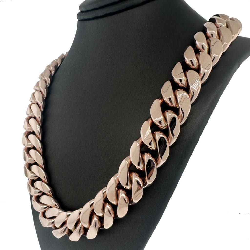 10k Rose Gold Cuban Link Chain Necklace 304.78g For Sale 1