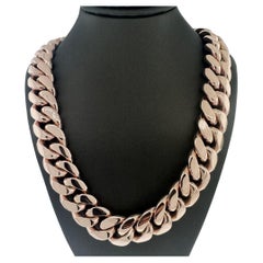 10k Rose Gold Cuban Link Chain Necklace 304.78g