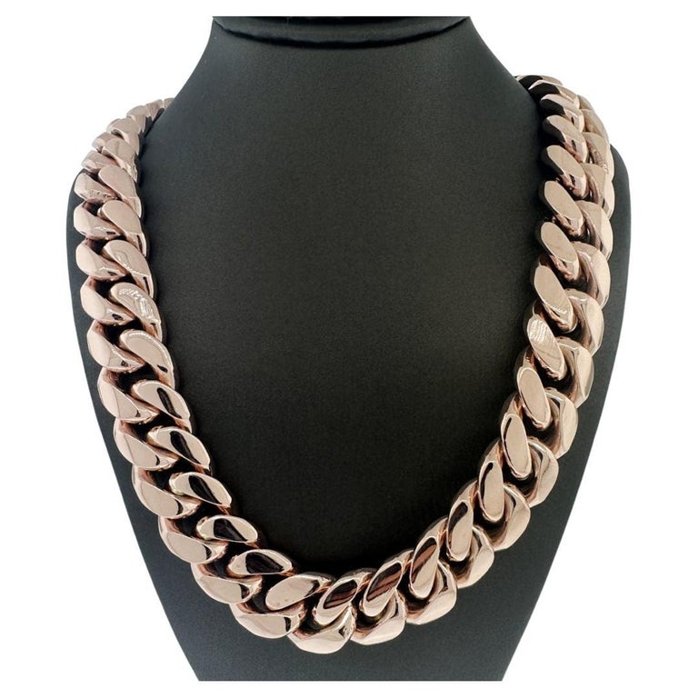 10k Rose Gold Cuban Link Chain Necklace 304.78g For Sale at 1stDibs