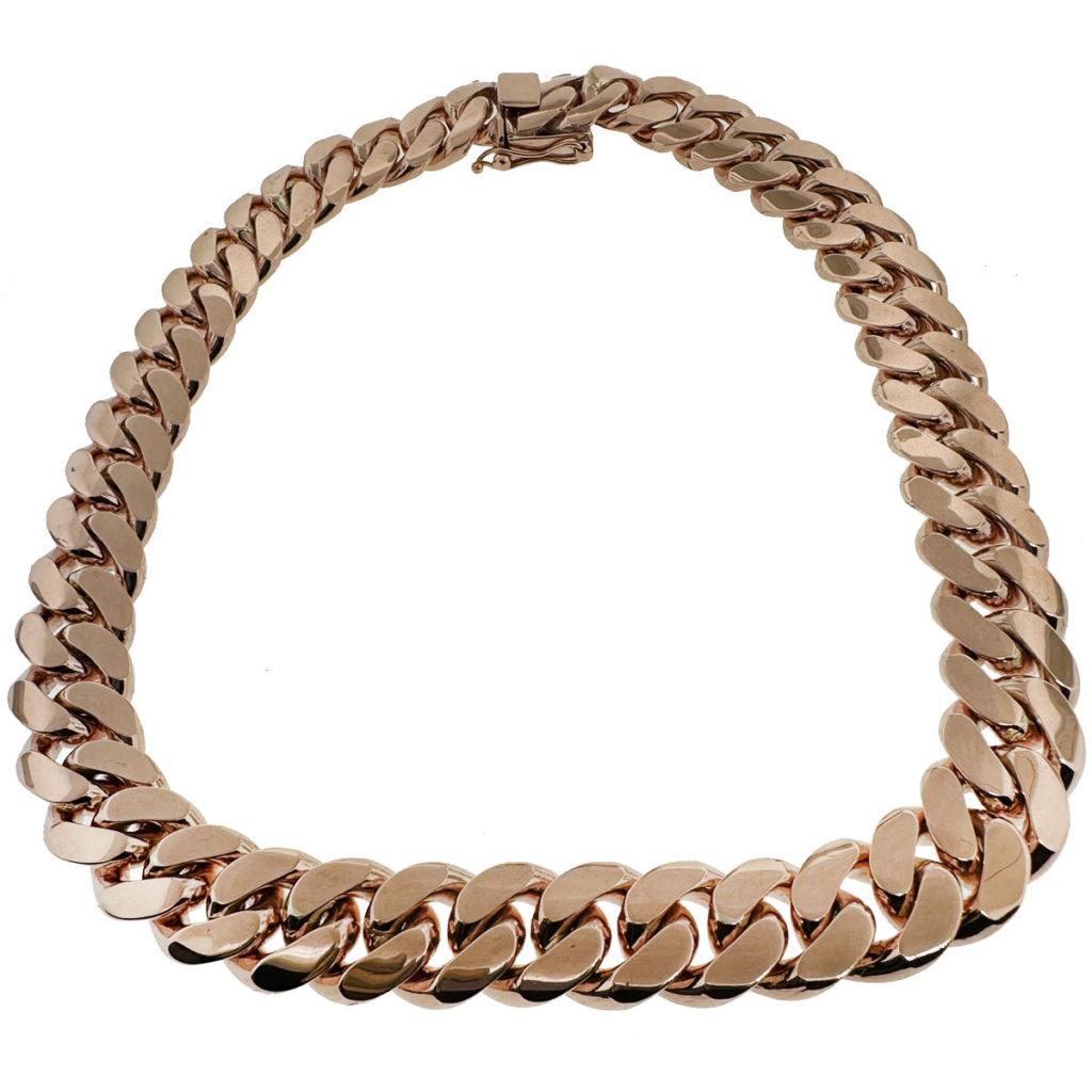 10k Roségold Kubanische Gliederkette Halskette 535,39 Gramm im Angebot 4