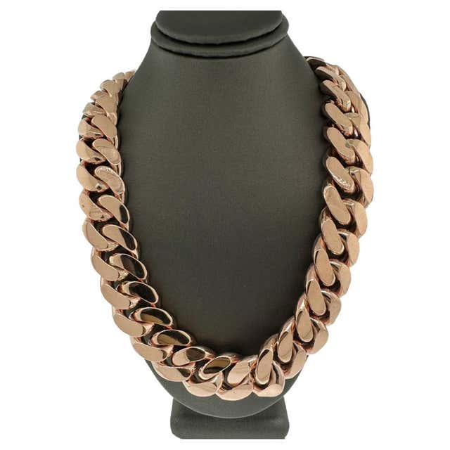7-40 Heavy Stainless Steel Rose Gold Men's Curb Chain Necklace Or Bracelet - Unbranded, Durable 316L Steel