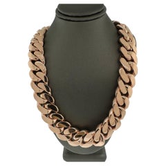 10k Roségold Kubanische Gliederkette Halskette 535,39 Gramm