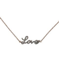 10K Rose Gold Diamond "Love" Ankle Bracelet #24416